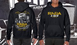 T.W RÁBA-Steiger 245 Elől-hátul nyomott mintás kapucnis pulóver (S)