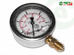 Nyomásmérő óra 25 bar glicerines átm.:63 mm, alsó csatlakozó M13 WIKA