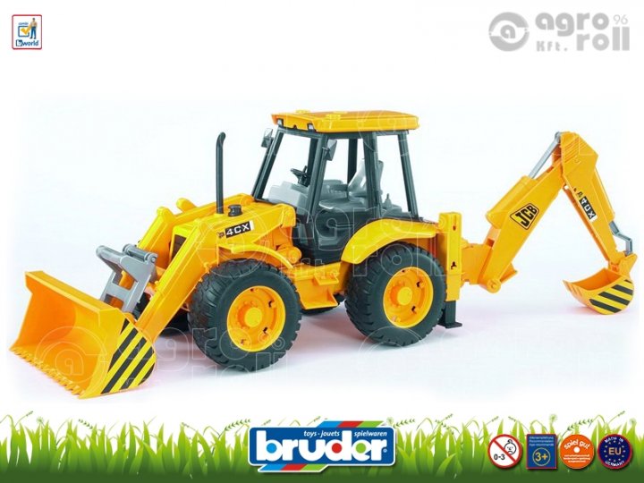 JCB 4cx Rakodó-Árokásó (sárga) BRUDER