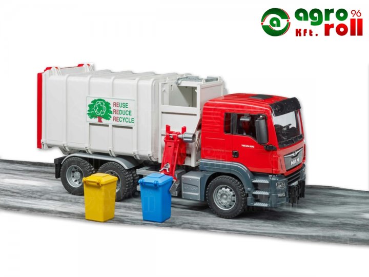 MAN TGS Szemétszállító kukásautó oldaltürítős - BRUDER