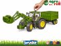 John Deere 7R 350 homlokrakodóval és pótkocsival - BRUDER